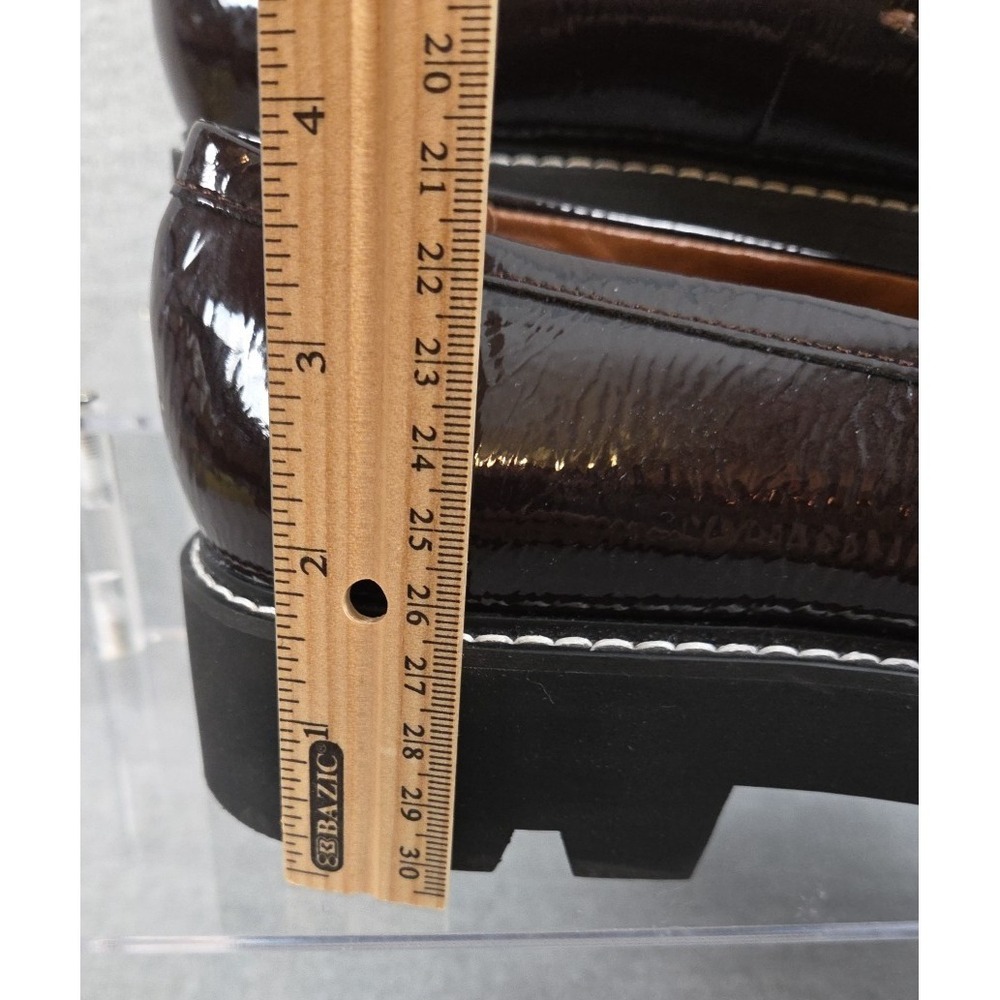 Franco Sarto Dark Brown Patent Loafers - Picture 5 of 11